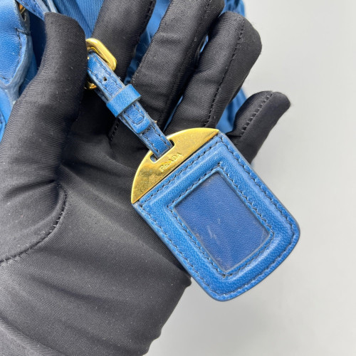 Prada Large Gaufre Buckle Satchel Tessuto Nylon Blue Prada Large Gaufre Buckle Satchel Tessuto Nylon Blue