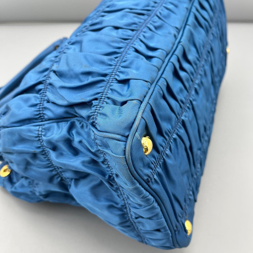 Prada Large Gaufre Buckle Satchel Tessuto Nylon Blue Prada Large Gaufre Buckle Satchel Tessuto Nylon Blue