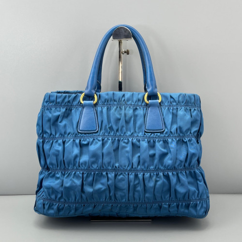 Prada Large Gaufre Buckle Satchel Tessuto Nylon Blue Prada Large Gaufre Buckle Satchel Tessuto Nylon Blue