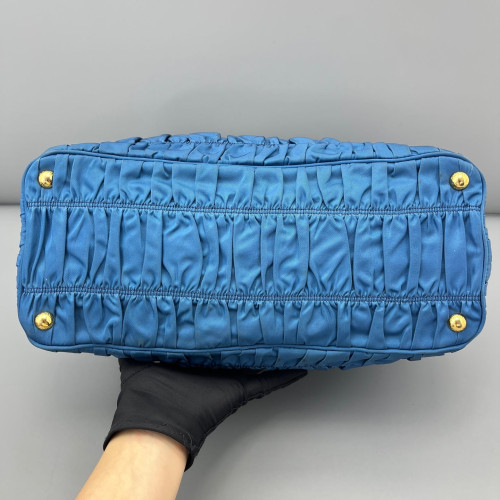 Prada Large Gaufre Buckle Satchel Tessuto Nylon Blue Prada Large Gaufre Buckle Satchel Tessuto Nylon Blue