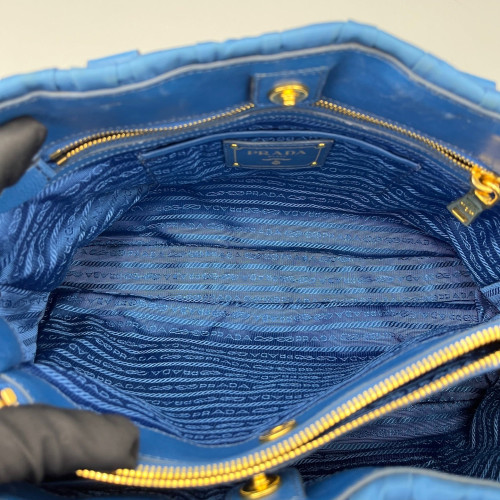 Prada Large Gaufre Buckle Satchel Tessuto Nylon Blue Prada Large Gaufre Buckle Satchel Tessuto Nylon Blue