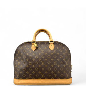 Louis Vuitton Alma GM Monogram Vachetta Leather Dark Brown Light Brown Brown
