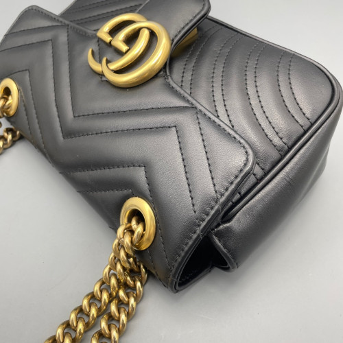 Gucci Mini GG Marmont Calfskin Black