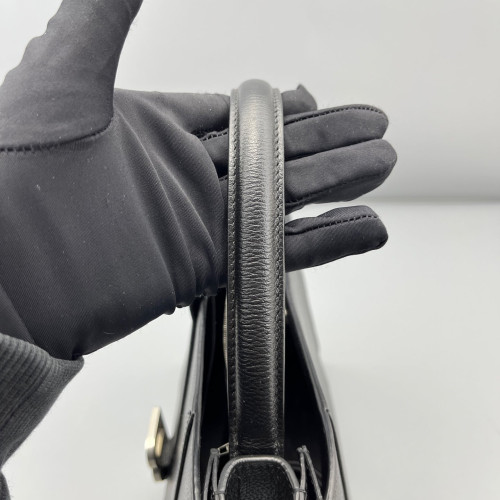 Balenciaga Two-Way Bag Grained Calfskin Black
