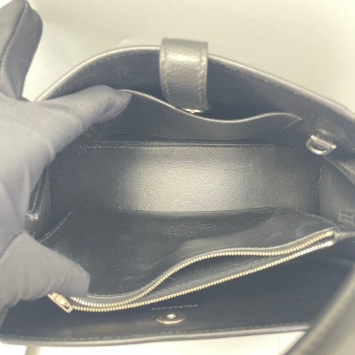 Balenciaga Two-Way Bag Grained Calfskin Black