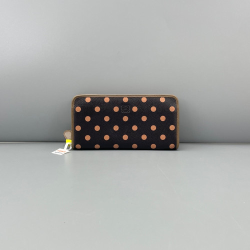 Loewe Continental Wallet Grained Calfskin Dark Brown Camel