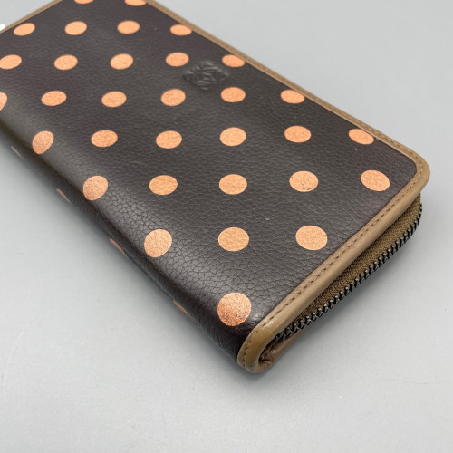 Loewe Continental Wallet Grained Calfskin Dark Brown Camel