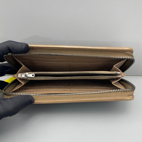 Loewe Continental Wallet Grained Calfskin Dark Brown Camel