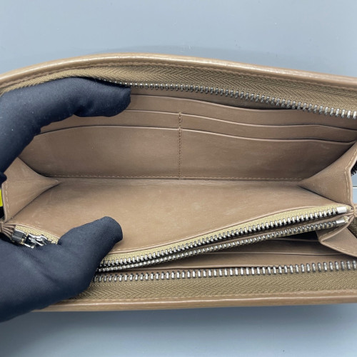 Loewe Continental Wallet Grained Calfskin Dark Brown Camel
