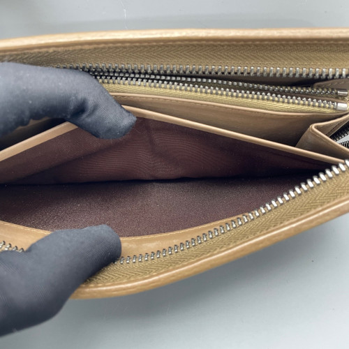 Loewe Continental Wallet Grained Calfskin Dark Brown Camel