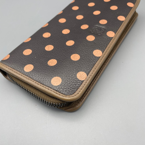 Loewe Continental Wallet Grained Calfskin Dark Brown Camel