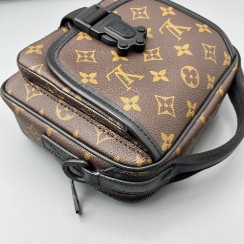 Louis Vuitton Messenger Monogram Canvas Calfskin Dark Brown Light Brown Black