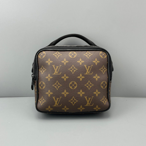Louis Vuitton Messenger Monogram Canvas Calfskin Dark Brown Light Brown Black