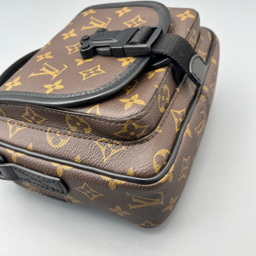 Louis Vuitton Messenger Monogram Canvas Calfskin Dark Brown Light Brown Black