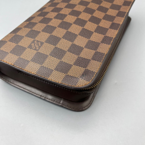 Louis Vuitton Pochette Saint Louis Clutch Damier Ebene Calfskin Dark Brown Light Brown