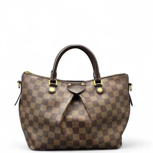Louis Vuitton Siena Tote PM Damier Ebene Calfskin Dark Brown Light Brown