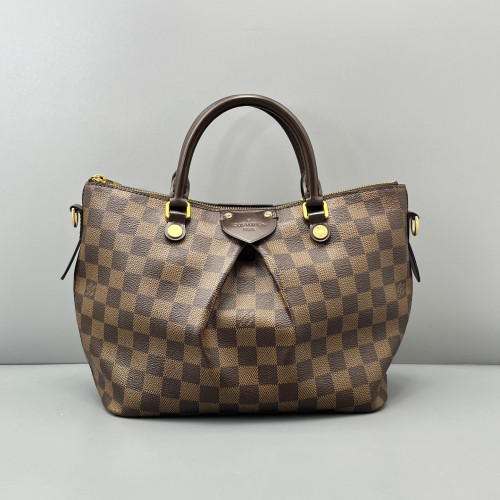 Louis Vuitton Siena Tote PM Damier Ebene Calfskin Dark Brown Light Brown