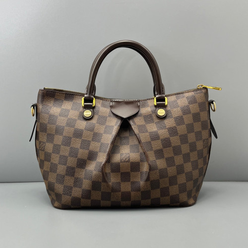 Louis Vuitton Siena Tote PM Damier Ebene Calfskin Dark Brown Light Brown