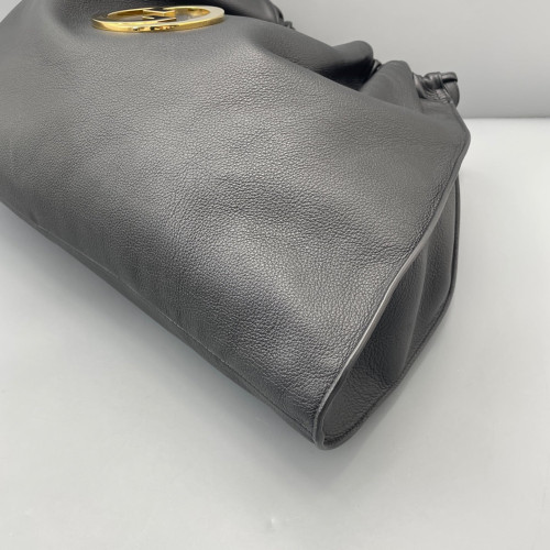 Gucci Interlocking G Tote Bag Grained Calfskin Black