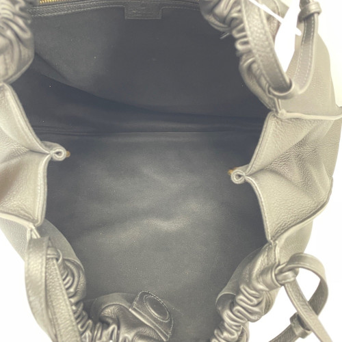 Gucci Interlocking G Tote Bag Grained Calfskin Black