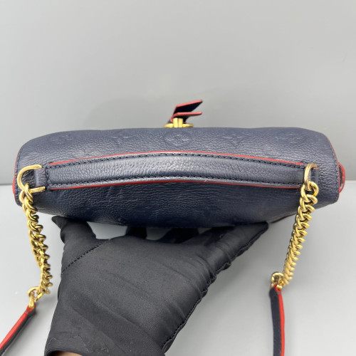 Louis Vuitton Messenger Empreinte Monogram Calfskin Dark Blue Red