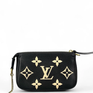 Louis Vuitton Mini Pochette Accessories Empreinte Monogram Giant Calfskin Black White