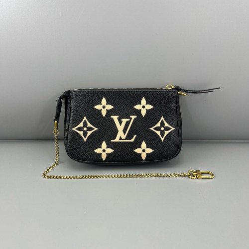 Louis Vuitton Mini Pochette Accessories Empreinte Monogram Giant Calfskin Black White