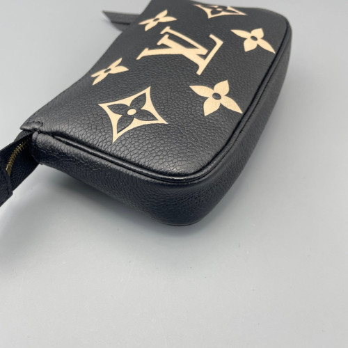 Louis Vuitton Mini Pochette Accessories Empreinte Monogram Giant Calfskin Black White