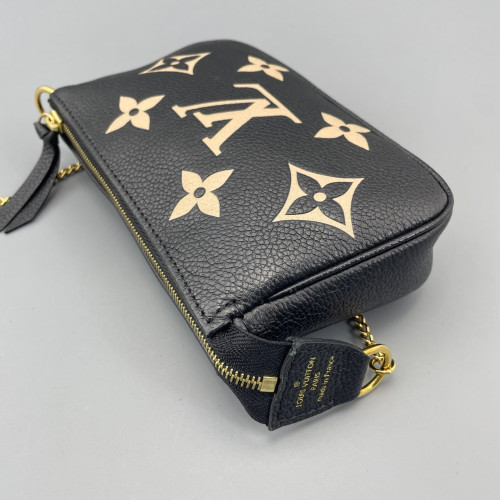 Louis Vuitton Mini Pochette Accessories Empreinte Monogram Giant Calfskin Black White