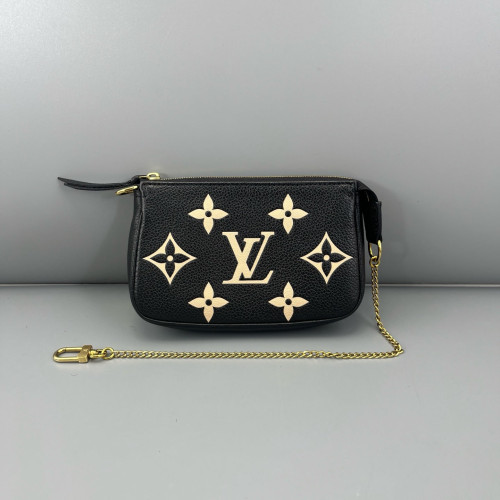 Louis Vuitton Mini Pochette Accessories Empreinte Monogram Giant Calfskin Black White
