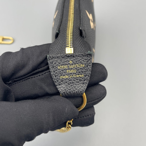 Louis Vuitton Mini Pochette Accessories Empreinte Monogram Giant Calfskin Black White