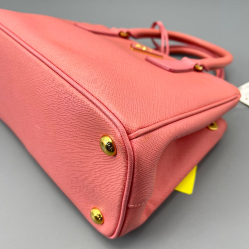 Prada Small Galleria Double Zip Tote Saffiano Calfskin New Rosette
