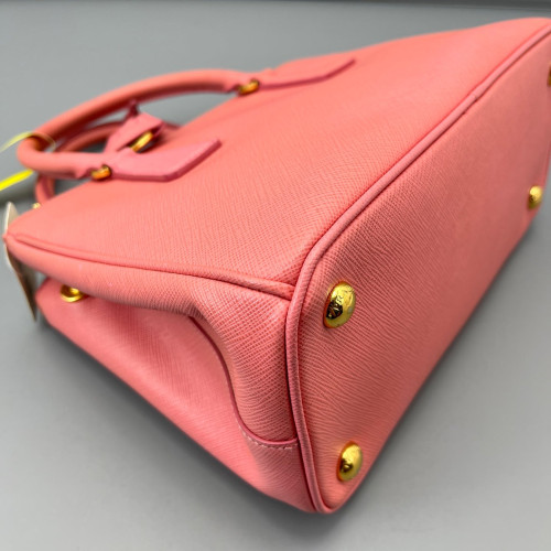 Prada Small Galleria Double Zip Tote Saffiano Calfskin New Rosette