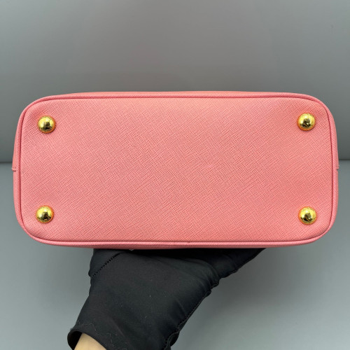 Prada Small Galleria Double Zip Tote Saffiano Calfskin New Rosette