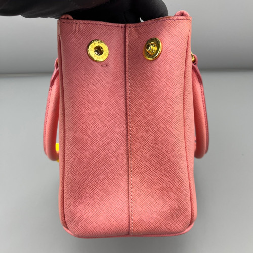 Prada Small Galleria Double Zip Tote Saffiano Calfskin New Rosette