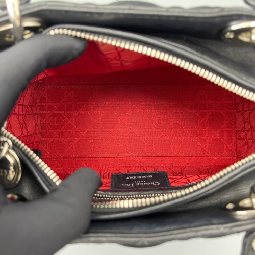 Dior Cannage Medium Lady Dior Lambskin Black