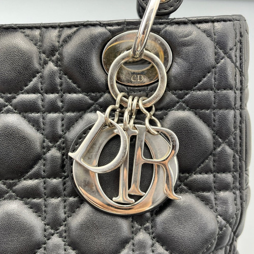 Dior Cannage Medium Lady Dior Lambskin Black