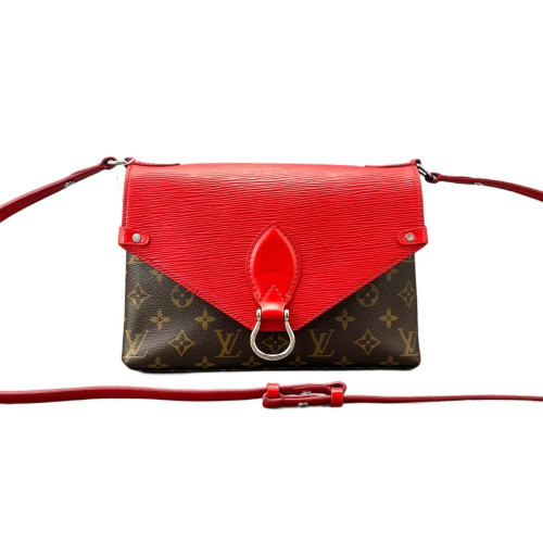 Louis Vuitton Saint Michel Monogram Epi Red Brown Louis Vuitton Saint Michel Monogram Epi Red Brown
