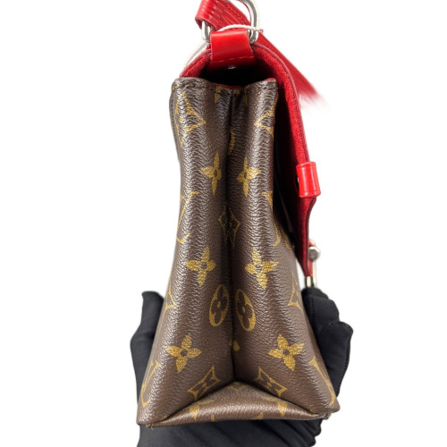 Louis Vuitton Saint Michel Monogram Epi Red Brown Louis Vuitton Saint Michel Monogram Epi Red Brown
