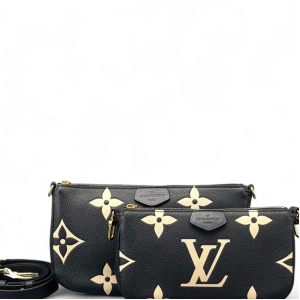 Louis Vuitton Multi Pochette Accessories Empreinte Monogram Giant Black White