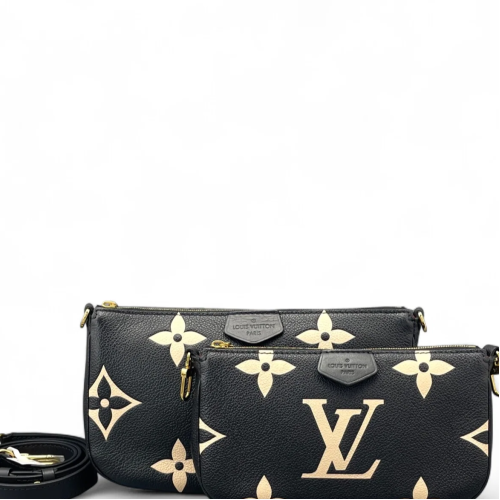 Louis Vuitton Multi Pochette Accessories Empreinte Monogram Giant Black White