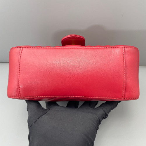 Gucci Top Handle Chevron Messenger Calfskin Red