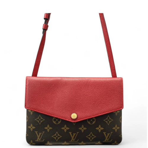 Louis Vuitton Crossbody Bag Monogram Brown Red