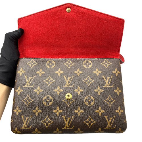 Louis Vuitton Crossbody Bag Monogram Brown Red