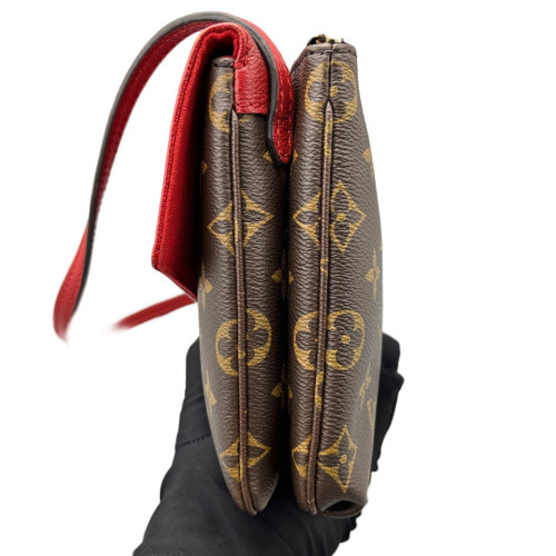 Louis Vuitton Crossbody Bag Monogram Brown Red