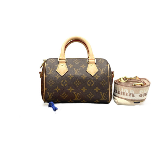 Louis Vuitton Speedy Bandouliere 20 Monogram Brown Beige