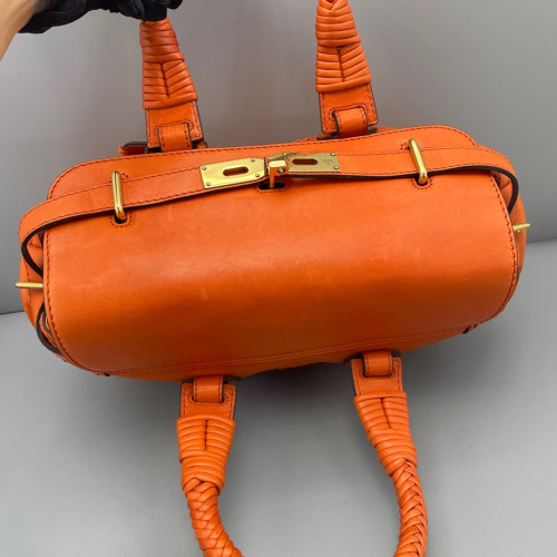 Gucci Woven Handbag Calfskin Orange Gucci Woven Handbag Calfskin Orange