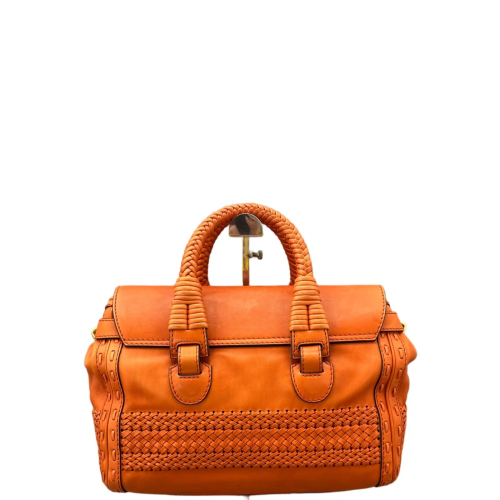 Gucci Woven Handbag Calfskin Orange Gucci Woven Handbag Calfskin Orange