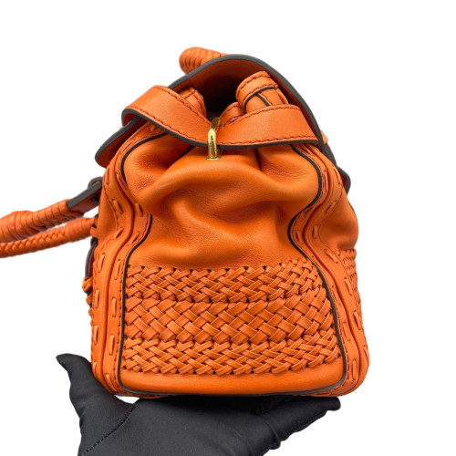 Gucci Woven Handbag Calfskin Orange Gucci Woven Handbag Calfskin Orange
