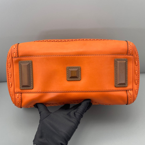 Gucci Woven Handbag Calfskin Orange Gucci Woven Handbag Calfskin Orange